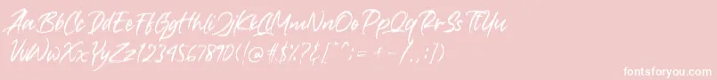 Crushed Font – White Fonts on Pink Background
