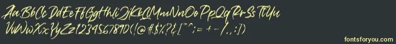 フォントCrushed – 黒い背景に黄色の文字