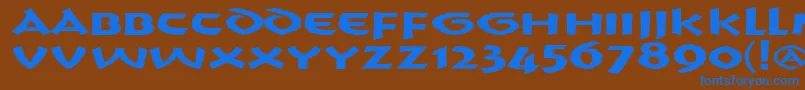 フォントCrushYourEnemies BOLD – 茶色の背景に青い文字