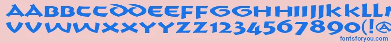 フォントCrushYourEnemies BOLD – ピンクの背景に青い文字