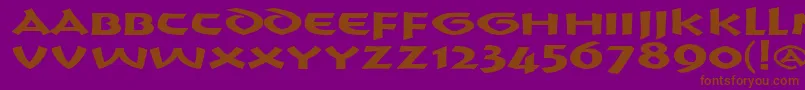 Fonte CrushYourEnemies BOLD – fontes marrons em um fundo roxo