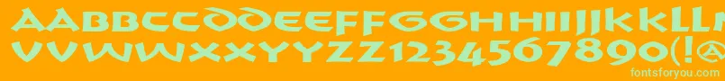 CrushYourEnemies BOLD-Schriftart – Grüne Schriften auf orangefarbenem Hintergrund