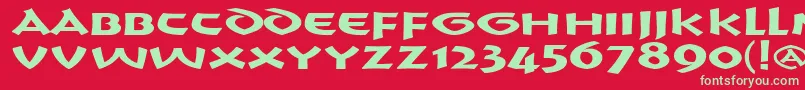 CrushYourEnemies BOLD Font – Green Fonts on Red Background
