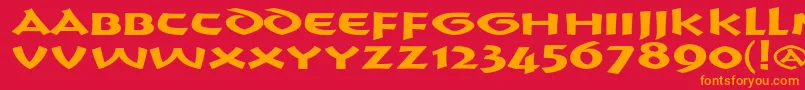 CrushYourEnemies BOLD Font – Orange Fonts on Red Background
