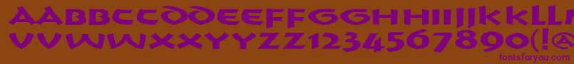 CrushYourEnemies BOLD-fontti – violetit fontit ruskealla taustalla