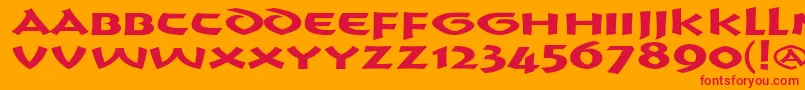 フォントCrushYourEnemies BOLD – オレンジの背景に赤い文字