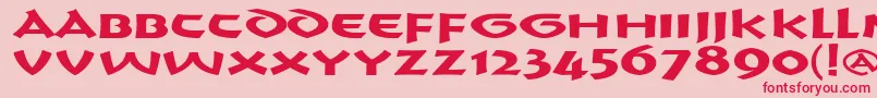 フォントCrushYourEnemies BOLD – ピンクの背景に赤い文字