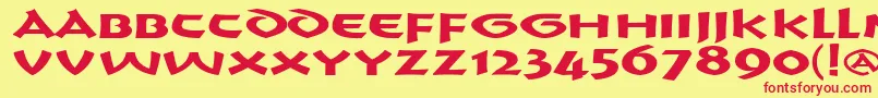CrushYourEnemies BOLD Font – Red Fonts on Yellow Background