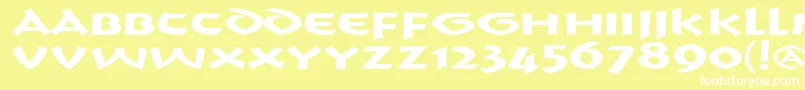 CrushYourEnemies BOLD-Schriftart – Weiße Schriften auf gelbem Hintergrund