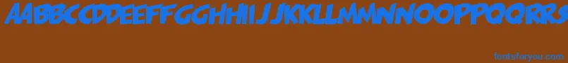 フォントPagiJakarta – 茶色の背景に青い文字