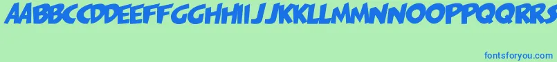 PagiJakarta-fontti – siniset fontit vihreällä taustalla