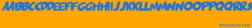 PagiJakarta-Schriftart – Blaue Schriften auf orangefarbenem Hintergrund