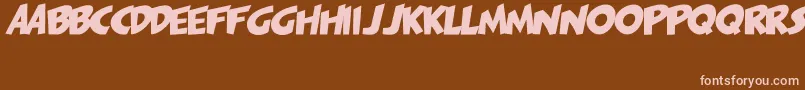 PagiJakarta-fontti – vaaleanpunaiset fontit ruskealla taustalla