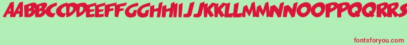 フォントPagiJakarta – 赤い文字の緑の背景