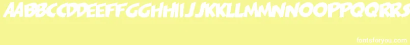 Шрифт PagiJakarta – белые шрифты на жёлтом фоне