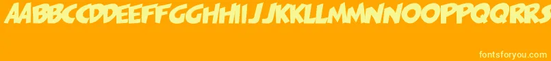 PagiJakarta-Schriftart – Gelbe Schriften auf orangefarbenem Hintergrund
