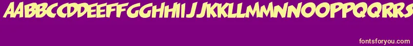 フォントPagiJakarta – 紫の背景に黄色のフォント
