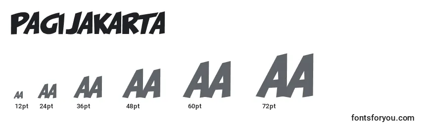 Размеры шрифта PagiJakarta
