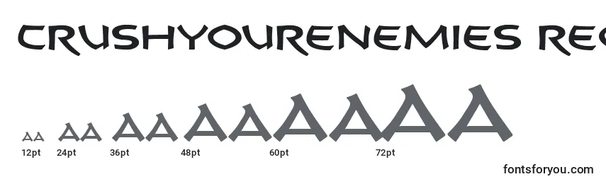 CrushYourEnemies REGULAR Font Sizes