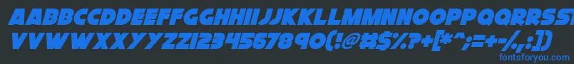 Cryogenix Italic Font – Blue Fonts on Black Background