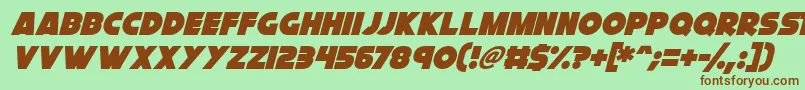 Cryogenix Italic Font – Brown Fonts on Green Background