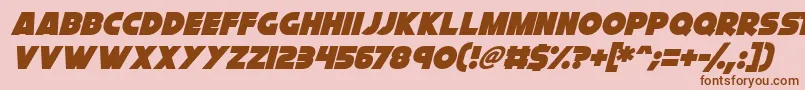 Cryogenix Italicフォントについての詳細 フォントCryogenix Italic – ピンクの背景に茶色のフォント