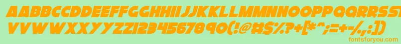 Police Cryogenix Italic – polices orange sur fond vert