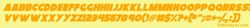 Cryogenix Italic Font – Orange Fonts on Yellow Background