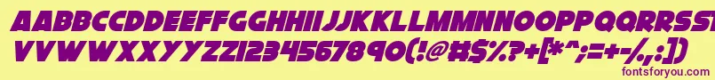 Cryogenix Italic Font – Purple Fonts on Yellow Background