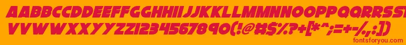 Cryogenix Italic Font – Red Fonts on Orange Background