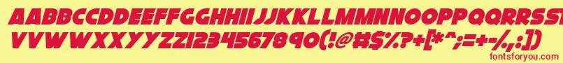 フォントCryogenix Italic – 赤い文字の黄色い背景