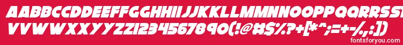 Cryogenix Italic Font – White Fonts on Red Background