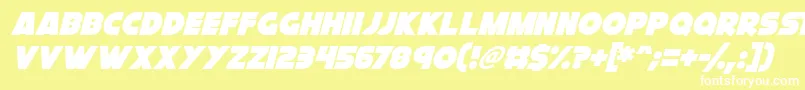 フォントCryogenix Italic – 黄色い背景に白い文字