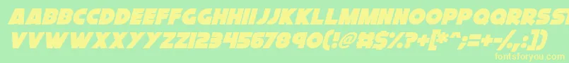 Cryogenix Italic Font – Yellow Fonts on Green Background