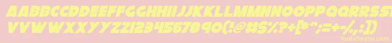 Cryogenix Italic-Schriftart – Gelbe Schriften auf rosa Hintergrund