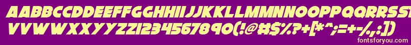 Lisätietoja Cryogenix Italic-fontista Cryogenix Italic-fontti – keltaiset fontit violetilla taustalla