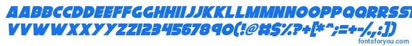 フォントCryogenix Italic – 白い背景に青い文字