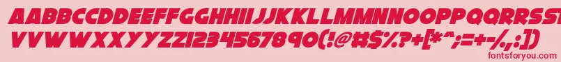 Fonte Cryogenix Italic – fontes vermelhas em um fundo rosa