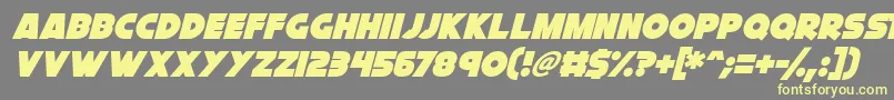 Cryogenix Italic Font – Yellow Fonts on Gray Background