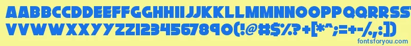 Cryogenix-Schriftart – Blaue Schriften auf gelbem Hintergrund