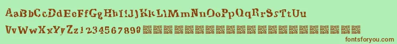 CryptoPrices Font – Brown Fonts on Green Background