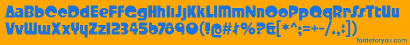 crystal radio kit-fontti – siniset fontit oranssilla taustalla