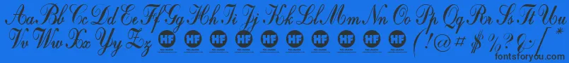 Шрифт Crystal symphony   PERSONAL USE ONLY – чёрные шрифты на синем фоне