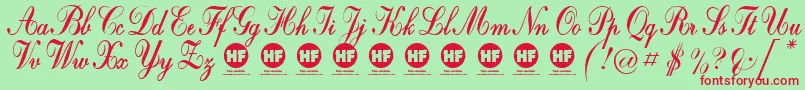 Crystal symphony   PERSONAL USE ONLY Font – Red Fonts on Green Background