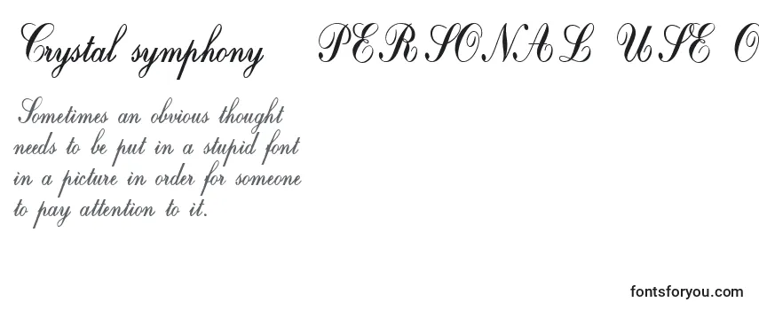 Crystal symphony   PERSONAL USE ONLY Font