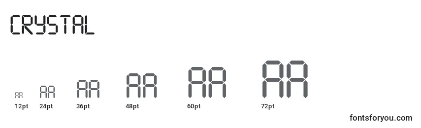 Crystal (124259) Font Sizes