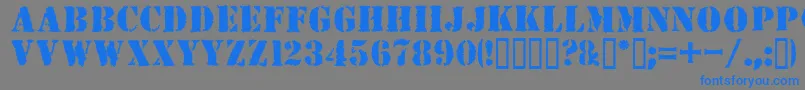 フォントDuedate – 灰色の背景に青い文字