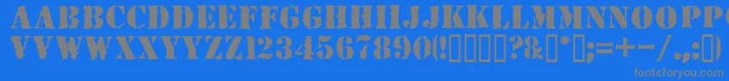 フォントDuedate – 青い背景に灰色の文字