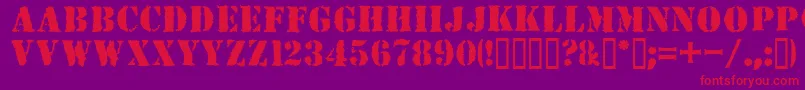 Duedate Font – Red Fonts on Purple Background