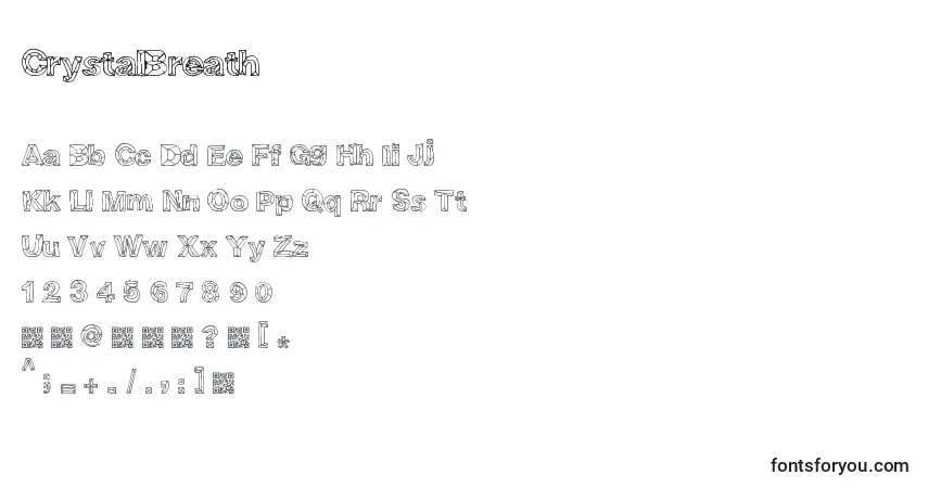 CrystalBreath-fontti – aakkoset, numerot, erikoismerkit
